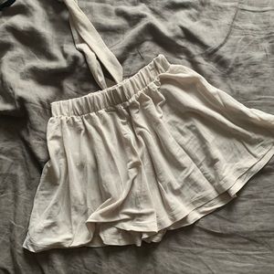 BERSHKA beige high-rise shorts / skirt